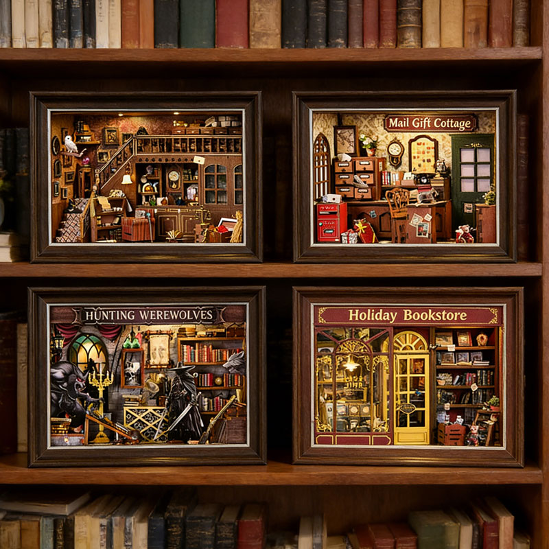 Engraved Wood Frame - Набор для создания 3D-миниатюрного книжного уголка