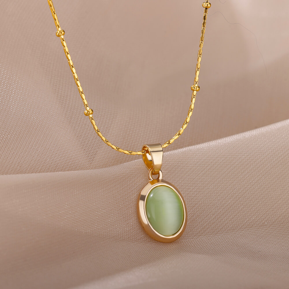 Модное овальное ожерелье с кам – обзор и цена Birth Flower Necklace