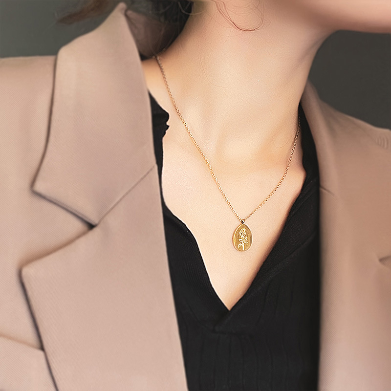 Ожерелья из нержавеющей стали, – обзор и цена Birth Flower Necklace