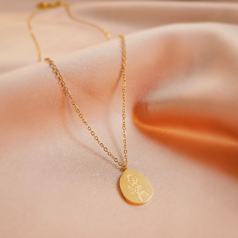 Ожерелья из нержавеющей стали, – обзор и цена Birth Flower Necklace