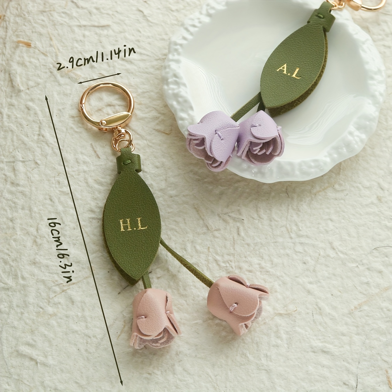 Кожаный брелок-тюльпан с индив – обзор и цена Monogram Keychain Leather
